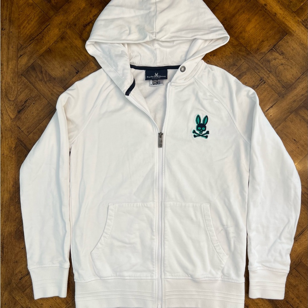 White Kids Hoodie with Embroidered Logo